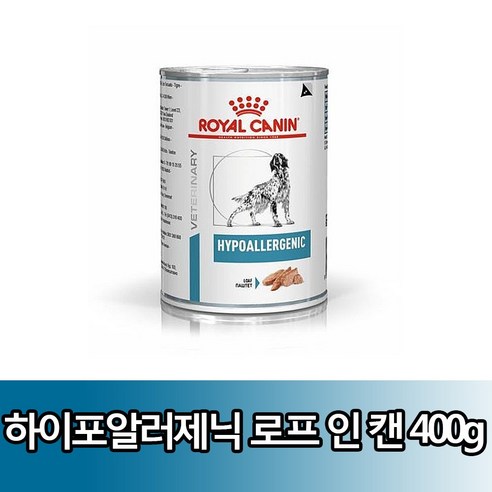 로얄캐닌 하이포알러제닉 캔 400g+6개 처방식.습식사료 HYPOALLERGENIC 습식사료캔, 알러지용, 400g, 6개