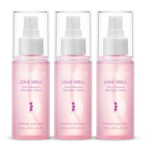나인포인트 러브스펠 퍼퓸 모이스처 바디미스트, 3개, 93ml