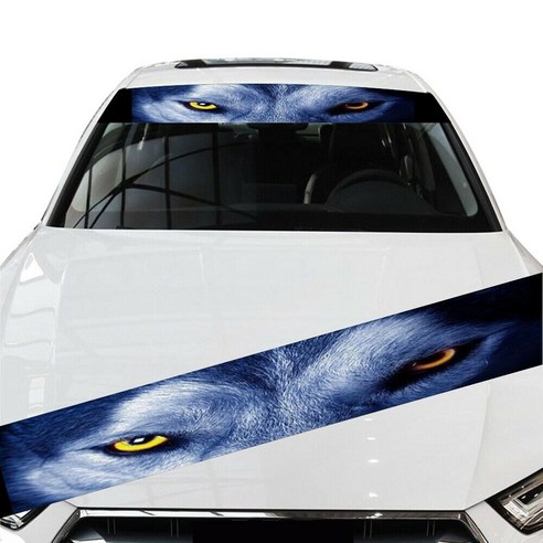 3D 늑대 눈 자동차 앞 유리창 스티커 장식, 하나, 보여진 바와 같이