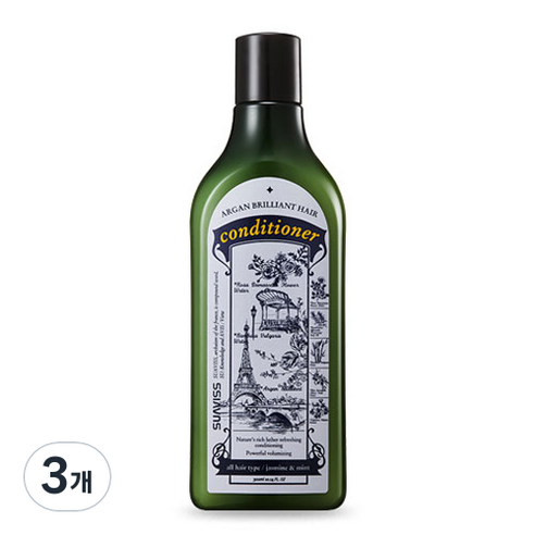 수아비스 아르간 브릴리언트 헤어 컨디셔너, 300ml, 3개