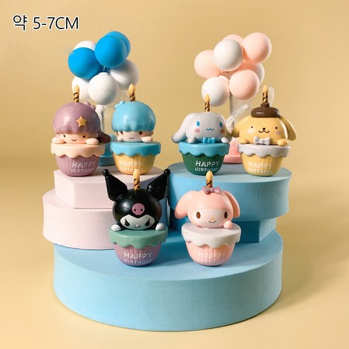산리오 피규어 6종세트 마이멜로디 쿠로미 귀여운 어린이날선물, K