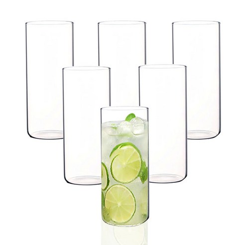 BESTAR 홈카페 투명 내열유리컵 370ml, 6개