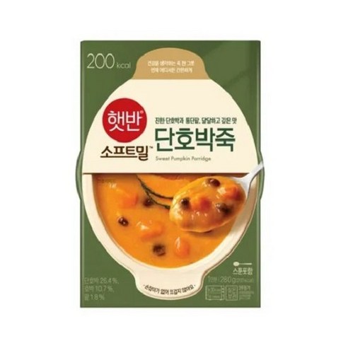 비비고 (햇반 소프트밀) 단호박죽 280g (용기형), 6개 비비고 (햇반 소프트밀) 단호박죽 280g (용기형), 6개