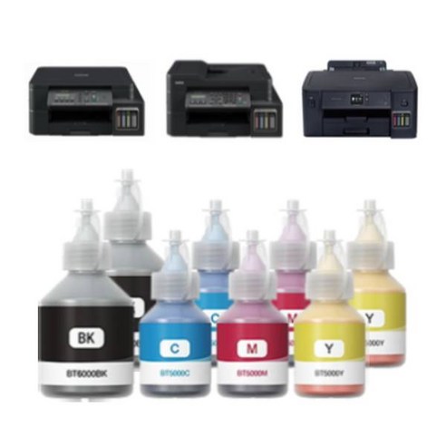 브라더 HL-T4000DW 잉크 2세트 호환 프린터 DCP-T300 DCP-T310 MFC-T810W DCP-T710W DCP-T500W, 8개입, BT6000 5000 검정 파랑 빨강 노랑 2세트
