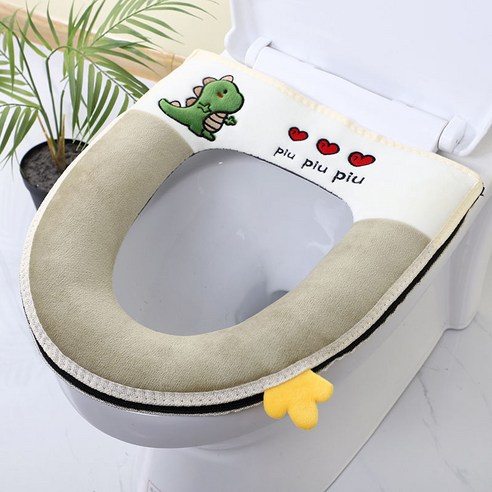 화장실 쿠션 좌석 쿠션 일반 가정용 두꺼운 시트 와셔 화장실 따뜻한 화장실 커버 화장실 커버 방수 지퍼 좌석 반지, 1팩---2021부티크새로운녹색
