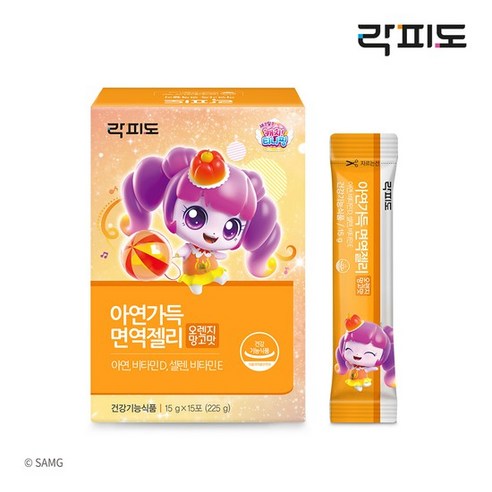 락피도 아연 함유 면역 젤리 15포 x 4팩 (2개월분), 225g