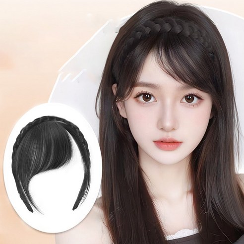 사선 앞머리 가발 머리띠 여 일체형 백발 자연증발 이마 앞머리 모조 가발 - 헤어소품 | 쿠팡