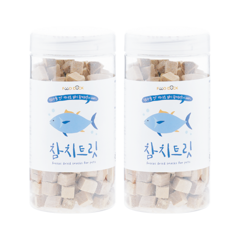 푸드덕펫푸드 강아지 애견 수제 간식 동결건조 큐브 트릿, 2개, 120g, 참치트릿