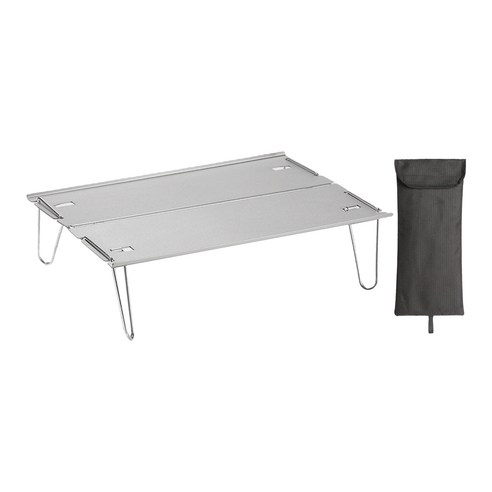 SJSHOP 야외 휴대용 접이식 알루미늄 테이블 경량 캠핑 피크닉, 실버