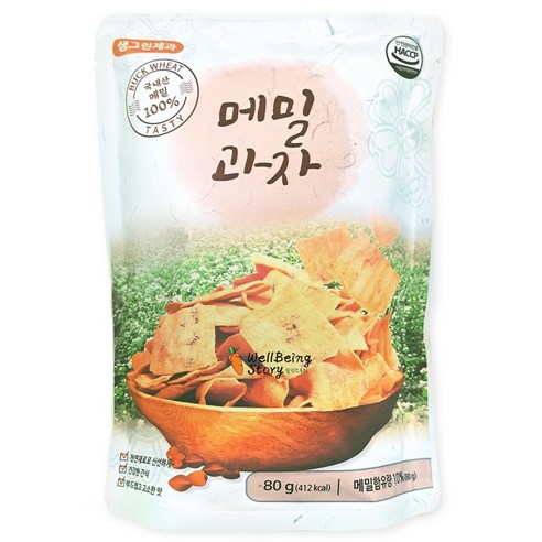 솔향강릉 메밀과자 맛있는 웰빙과자, 80g, 2개