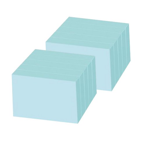 요랜드 파스텔 점착메모지 100 x 76mm 직사각형, 블루, 10개입