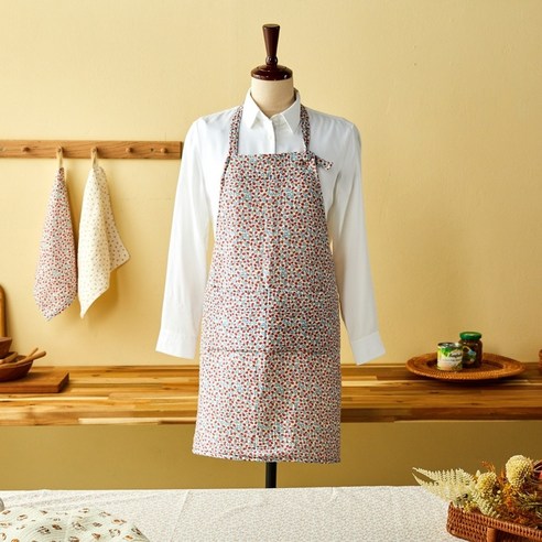 "요리할 때마다 옷에 튀는 얼룩, 이제 안녕! 꼼꼼한 엄마의 선택, 모던하우스 거즈 앞치마" 거즈앞치마