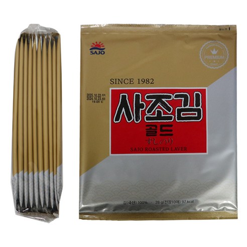 사조김 골드 전장김 김밥용김(2.8g 전장10매) 28g 20봉 스시김 마끼김, 28g, 20개