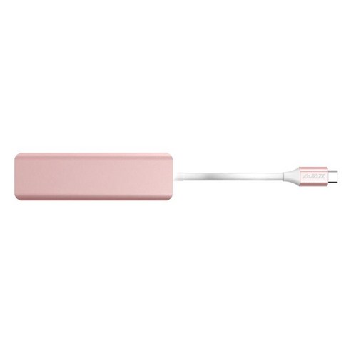 Ajazz USB C 허브 멀티 포트 1 USB-C 분배기 4K HDMI 출력 컨버터 3 USB 3.0 포트 100W PD 충전기 C형 장치와 호환되는 C형, AT101P 핑크, {"사이즈":"100x30x10.5mm"}, {"수건소재":"알루미늄 합금"}