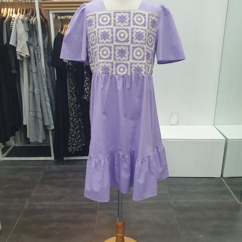 [정품매장] 플라스틱아일랜드 캐주얼 데일리 원피스 크로셰패치 튜닉원피스(PP2WO064)