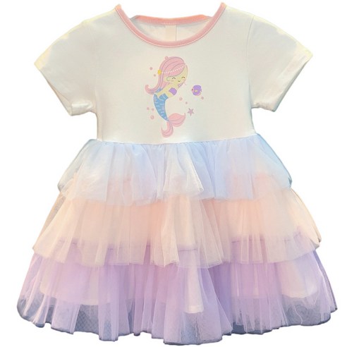 [실버플라워]여아 인어공주원피스 여름 반팔 원피스 2533-2