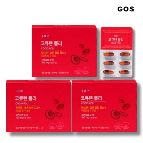 스트레스 항노화 혈관 심장 혈압 감소 에 좋은 Q10 영양제, 3세트, 60정