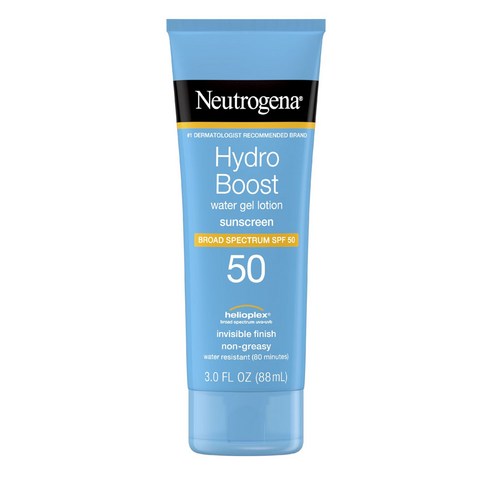뉴트로지나 하이드로 부스트 워터 젤 로션 선스크린 SPF 50, 2개, 88ml
