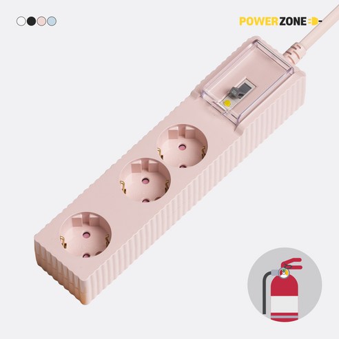 웨이브 자동소화 고용량 멀티탭 누전차단 3구 50cm 1.5m 3m 5m 7m 대용량멀티탭, 1개, 자동소화+과부하차단+누전차단 3구 5m 핑크