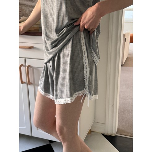 52홈 순면 나시 잠옷 세트, 여름밤의 편안한 숙면을 책임지다.