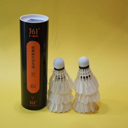 361 배드민턴 깃털 셔틀콕 공, 1개, 6개입, (T301 전문가용) 화이트