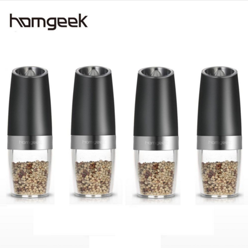 Homgeek 중력 감지 전기 기계 후추 밀 후추그라인더, 8개