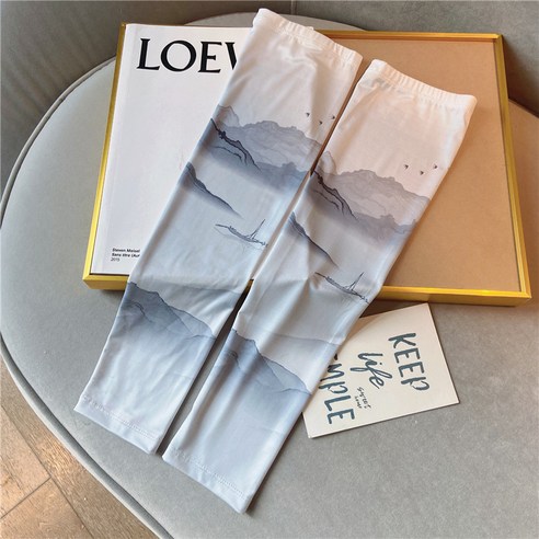 DFMEI 선바이저 남자 아이스 글러브 국화 팔 보호대 소매 슬리브 래글런 자외선 차단 쿨링 라이딩아이스 슬리브, DFMEI 양안 칭산 (남성 아이스)）
