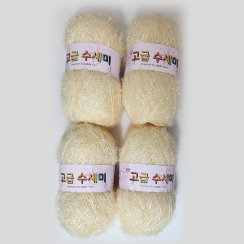 울클럽 별꽃수세미 만들기 DIY 고급수세미실 80g 4볼세트 (총 320g), 136옐로우아이보리, 1개