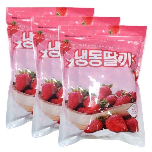 국산 고령 쌍림 냉동딸기 딸기다이스, 3개, 1kg