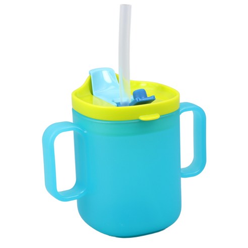 순수아 이유식 올인원 양손 빨대컵, 260ml, 1개, 이유식 올인원 양손 빨대컵 260ml-블루
