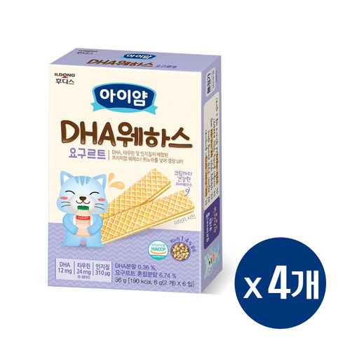 일동후디스 아이얌 DHA 웨하스, 요구르트, 36g, 4개