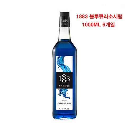 1883 시럽모음 1L (1000ml) 바닐라 카라멜 헤이즐넛 블루큐라소, 4개