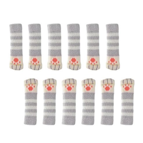 12PCS 3.5x11cm 가구 피트 캡 커버/니트 의자 다리 양말 Style_3, {"수건소재":"설명"}