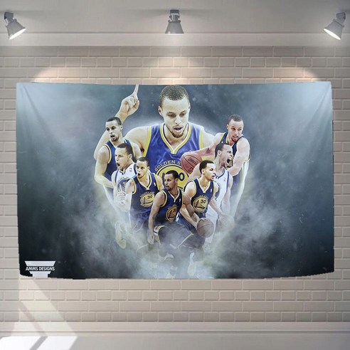 스노우드림 NBA 스타 James/ Stephen Curry 농구 패브릭 포스터 태피스트리, KJ23, 옵션3