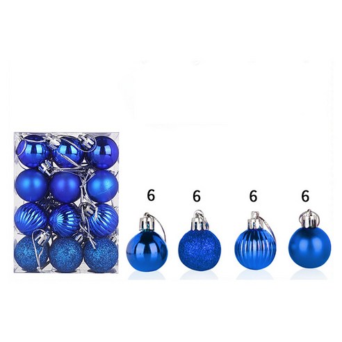 브랜드없음 30mm 크리스마스 크리스마스 트리 공 Bauble 집 파티 장식 장식 24pc, 푸른