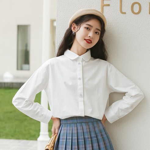 SU 화이트 긴팔 셔츠 여성 봄 의류 새로운 디자인 감각 틈새 느슨한 프랑스어 기질 고급 감지 탑