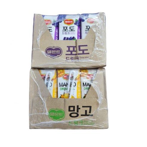 델몬트 포도 + 망고 드링크팩 각24팩, 190ml, 48개