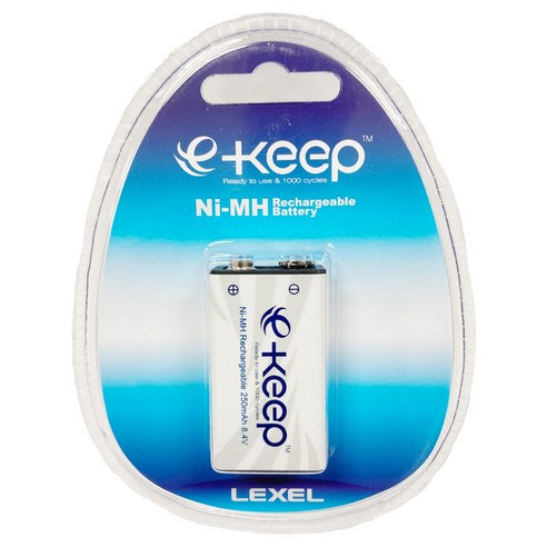 LEXEL e-Keep 9V Ni-MH 사각타입 충전지 8.4V 250mAh, 1개, 1개