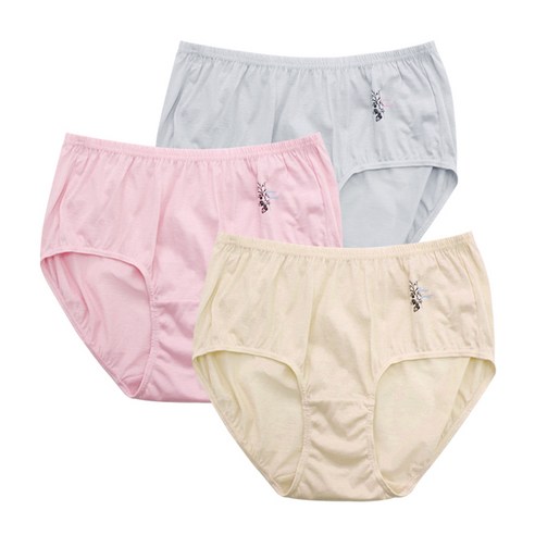 BYC 9038 유색 메가스타 순면 맥시 삼각팬티 3종 여성용