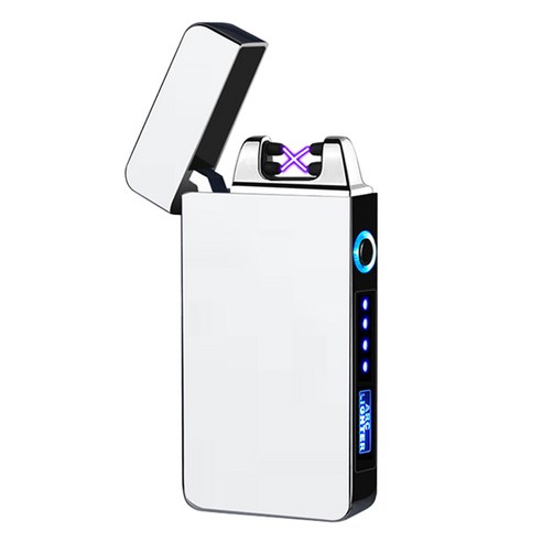 고급 LED 플라즈마 전기 라이터 기프트 박스 세트 배터리 표시 USB 충전식 남자 선물용 아크 스파크 라이타 남성 이색 특이한 선물, 1세트, R99645H(텍스처블랙