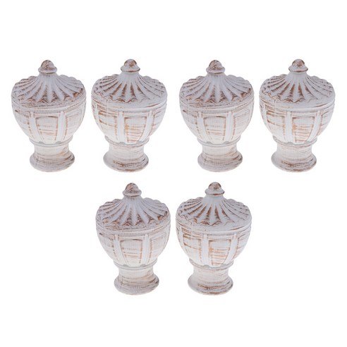 3쌍 장식 창 커튼 기둥 막대 끝 캡 28mm (6pcs), 화이트, 설명