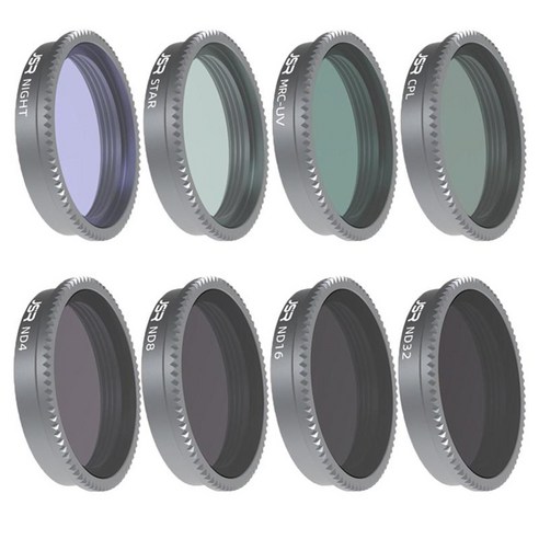 렌즈 필터 키트 UV CPL 편광 중립 밀도 ND4 ND8 ND16 ND32 스타 GO 2 액션 카메라에 적합한 멀티 코팅, 2.8x3.1x0.6 인치, 검정, 광학 유리 알루미늄 합금