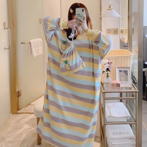 봄날의꽃 긴팔 원피스 수면잠옷 8종