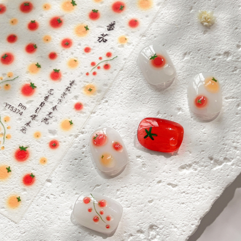 답답한 네일샵 예약, 이제 안녕! 토마토 네일 스티커로 완성하는 상큼한 여름 네일 토마토네일
