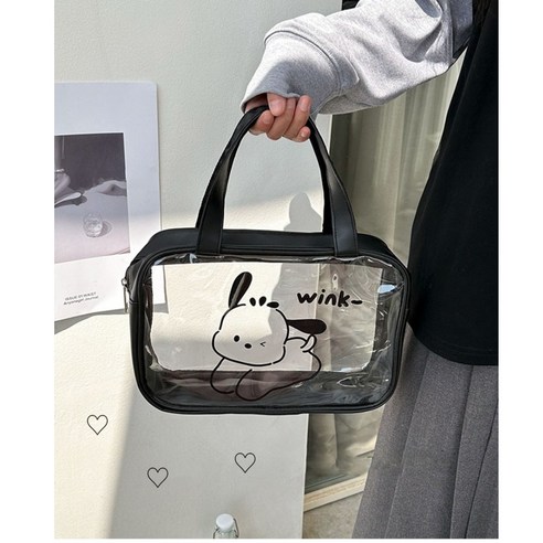 산리오 포차코 화장파우치 투명비치백 물놀이가방, M