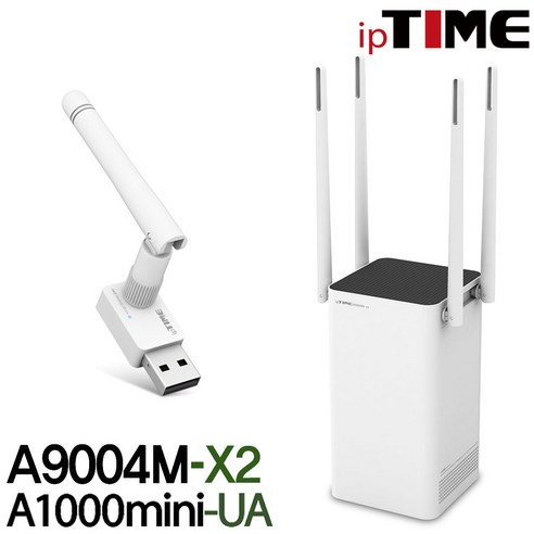 ipTIME 유무선공유기, A9004M-X2 + A1000MINI-UA (무선랜카드 패키지)