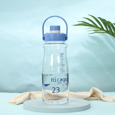 1.5L 야외 스포츠 공간 컵 여름 고온 누출 방지 플라스틱 컵 대용량 체육관 여행 주전자, 사파이어 블루 2033, 1500ml