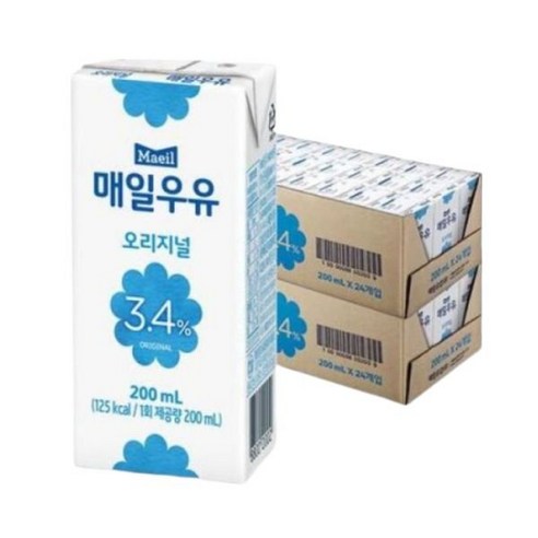 매일멸균 오리지널우유 200ml 72팩, 72개