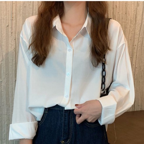 데일로엔 여성용 오픈 카라 드레이프 여성 긴팔 셔츠