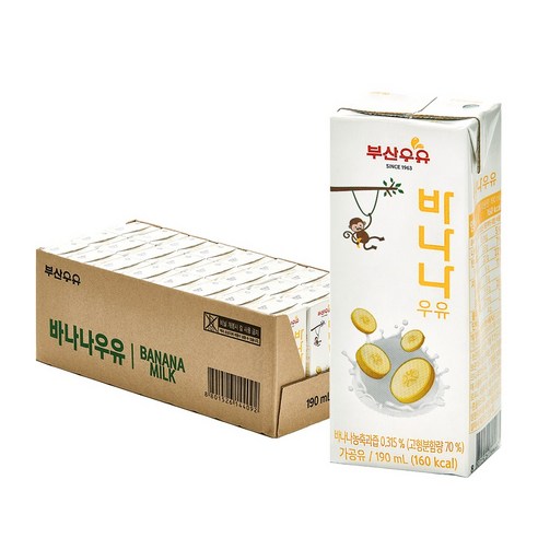 맛과 건강을 동시에 즐기는 부산우유 멸균 바나나우유